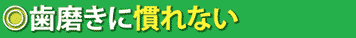 歯磨きに慣れない